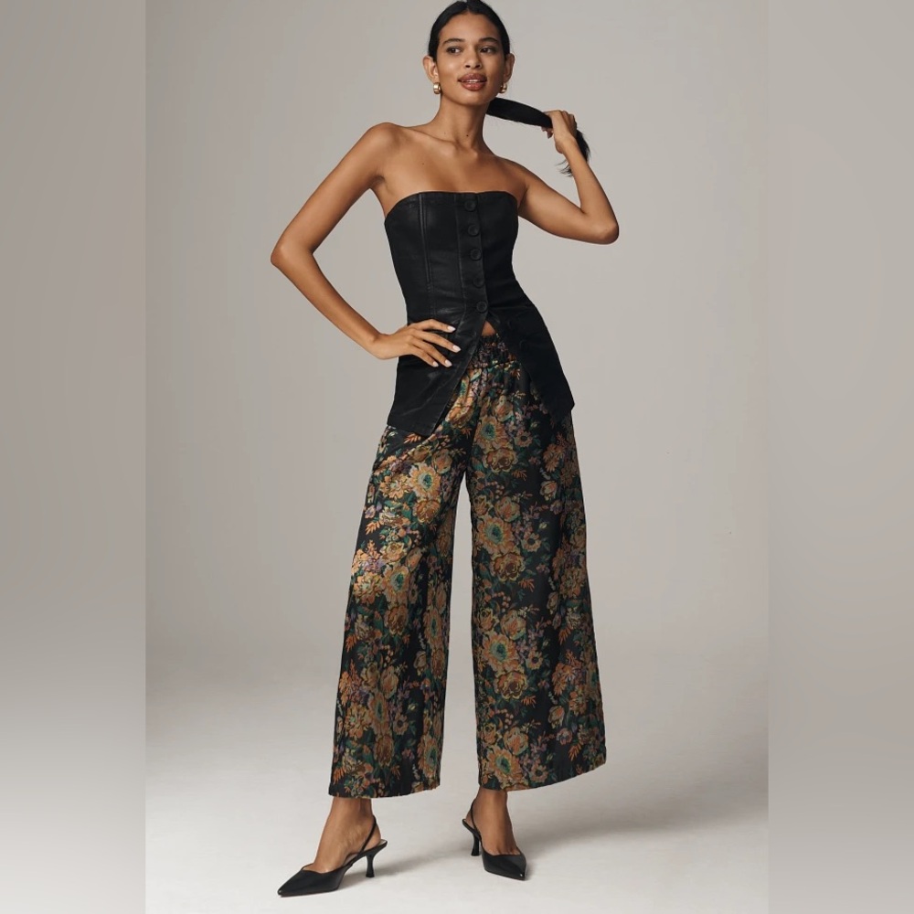 Anthropologie Somerset jacquard pull on pants